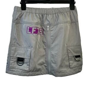 LF The Brand Light Gray Elastic Waist Skirt Small